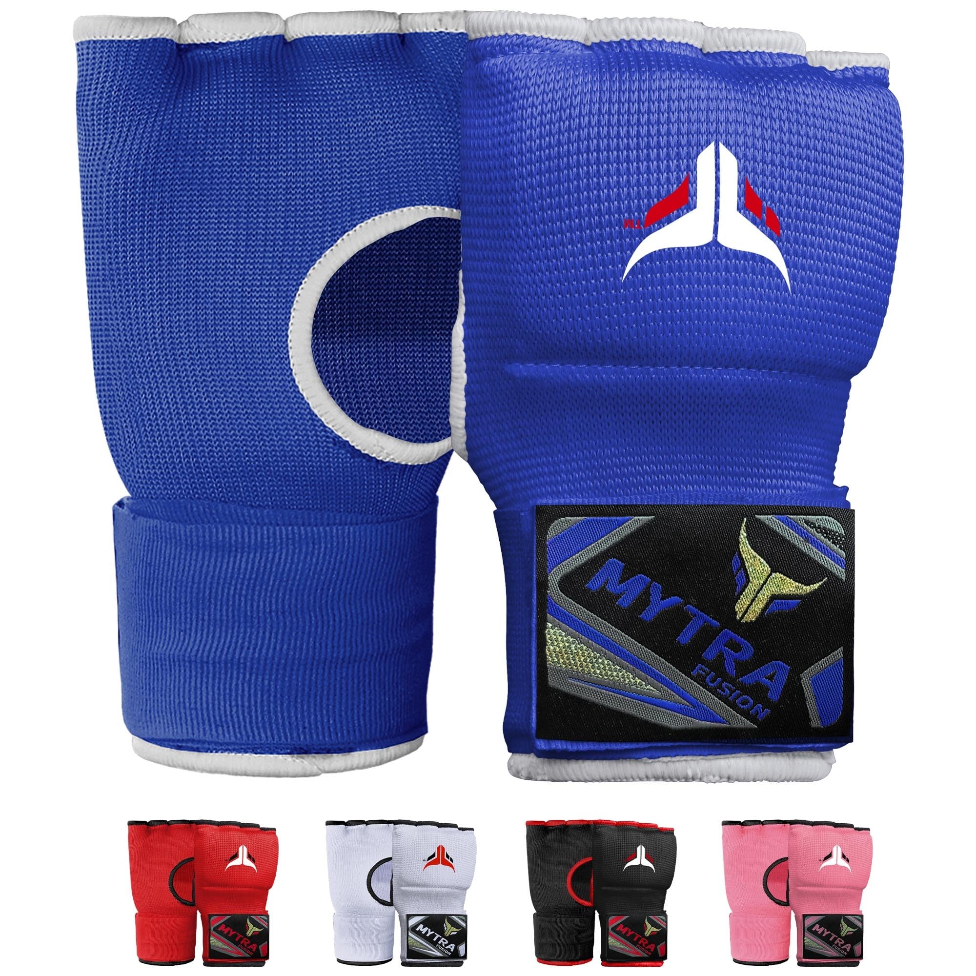 Mytra Fusion Kids Hybrid Boxing Inner Gloves Hand Wraps Gel Padded Punching Boxing MMA Muay Thai inner Gloves (Blue, Junior)