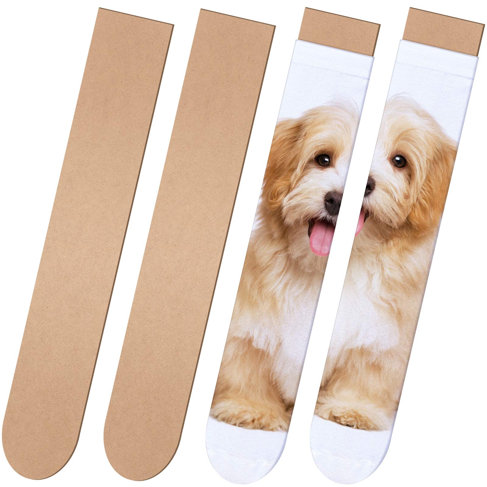 Photo 1 of 2 Pieces Sock Jig for Sublimation Heat Press Dye Wood Jigs Sublimation Blank Socks for Printing DIY Pattern Accessory, 17.83 x 3.35 Inches