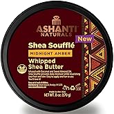 Ashanti Naturals Scented Whipped Shea Butter | Unrefined Shea Butter from Ghana, Coconut and Almond Oil | Creamy, Moisturizing, Soothing (Midnight Amber Souffle, 8 oz)