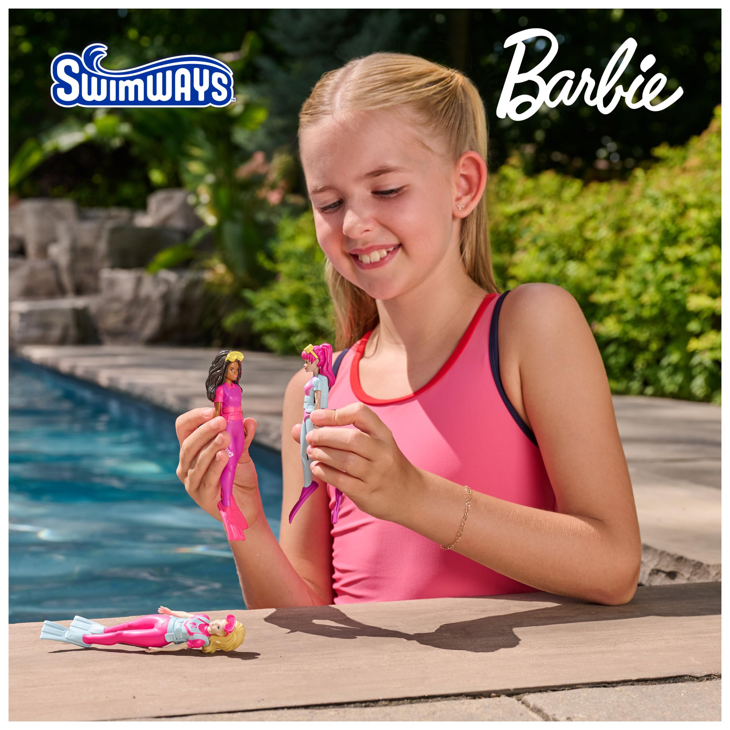 SwimWays Barbie Dive Characters 3-Pack, Swimming Pool Accessories & Kids Pool Toys, Pool Party Supplies & Water Toys for Kids Aged 5 & Up