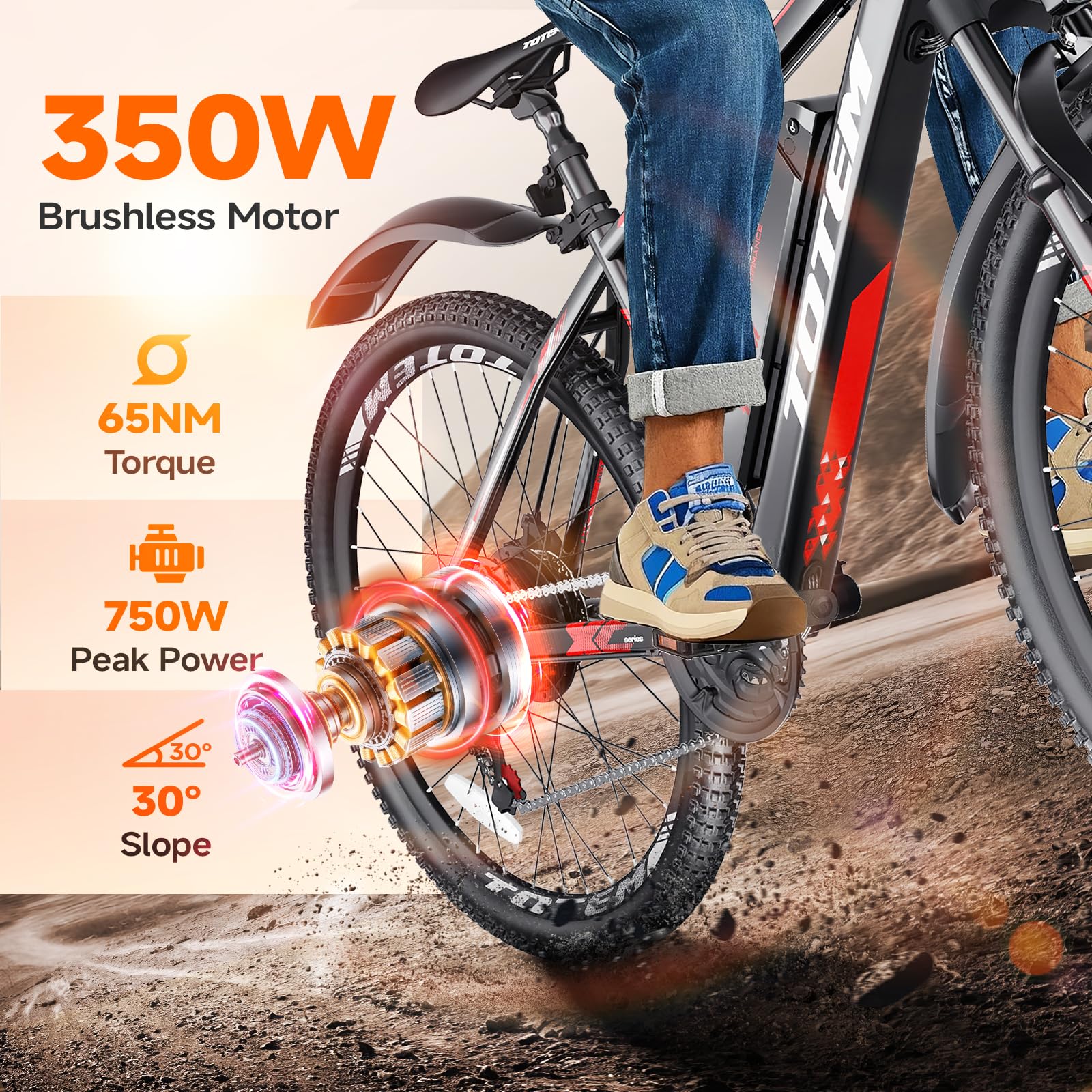 Totem Electric Bike for Adults, 26