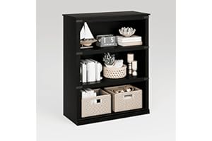 IDEALHOUSE 3 Tier Bookcase, 40" Tall Bookcase, Freestanding Farmhouse Book Shelf with Storage Open Display Shelves, Wooden 3 