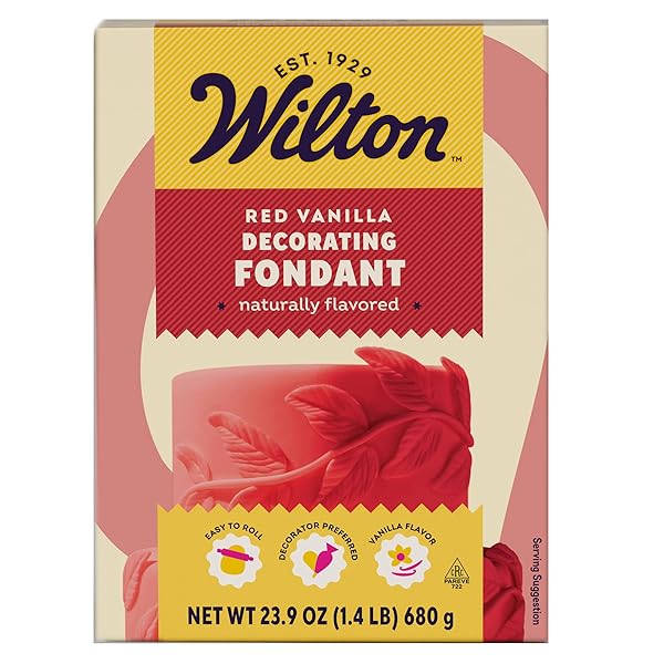 WILTON RED FONDANT FOR CAKE DECORATING PREMADE, VANILLA...