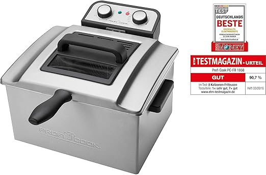 ProfiCook PC-FR 1038 Freidora de acero inoxidable, 3 cestas ...