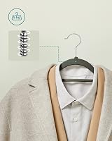 SONGMICS Velvet Hangers 100 Pack Non-Slip 0.6 cm Thick 43.5 cm Grey CRF100V view 4