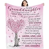 Granddaughter Gifts from Grandma Grandpa Grandparents, Gifts for Granddaghter, Graduation Birthday Christmas Mothers Day Valentine Gifts for Granddaughter, to My Granddaughter Throw Blanket 60inx50in