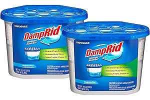 Damp Rid Moisture Absorber & Odor Remover - Fragrance Free - 10.5 oz. (Pack of 2) Disposable, Lasts Up To 60 Days, No Electricity Required - Ilios Packaging.