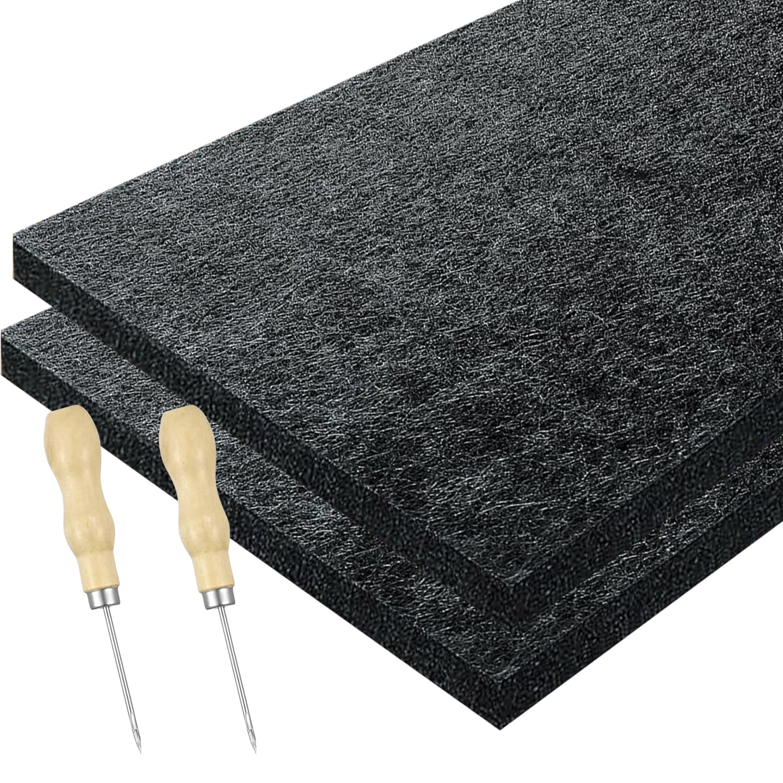 Needle Felting Pad Natural Wool Felting Mat with 2 Felting Needle 11.8 x 7.8inch Felting Kit Needle Felting Supplies for Beginner Professional DIY 2Pcs