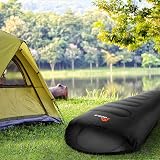 azark Premium Sleeping Bag 350GSM Waterproof 4 Seasons 210x80cm Black view 6