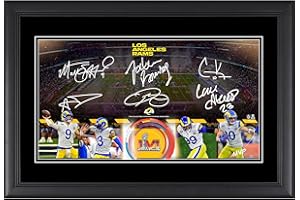 SPORTS MEMORABILIA Los Angeles Rams Framed 10" x 18" Super Bowl LVI Champions Panoramic - NFL Team Plaques and Collages