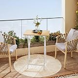HOOBRO Side Table 2 Set Folding TV Tray Table Industrial Metal Frame Natural view 4