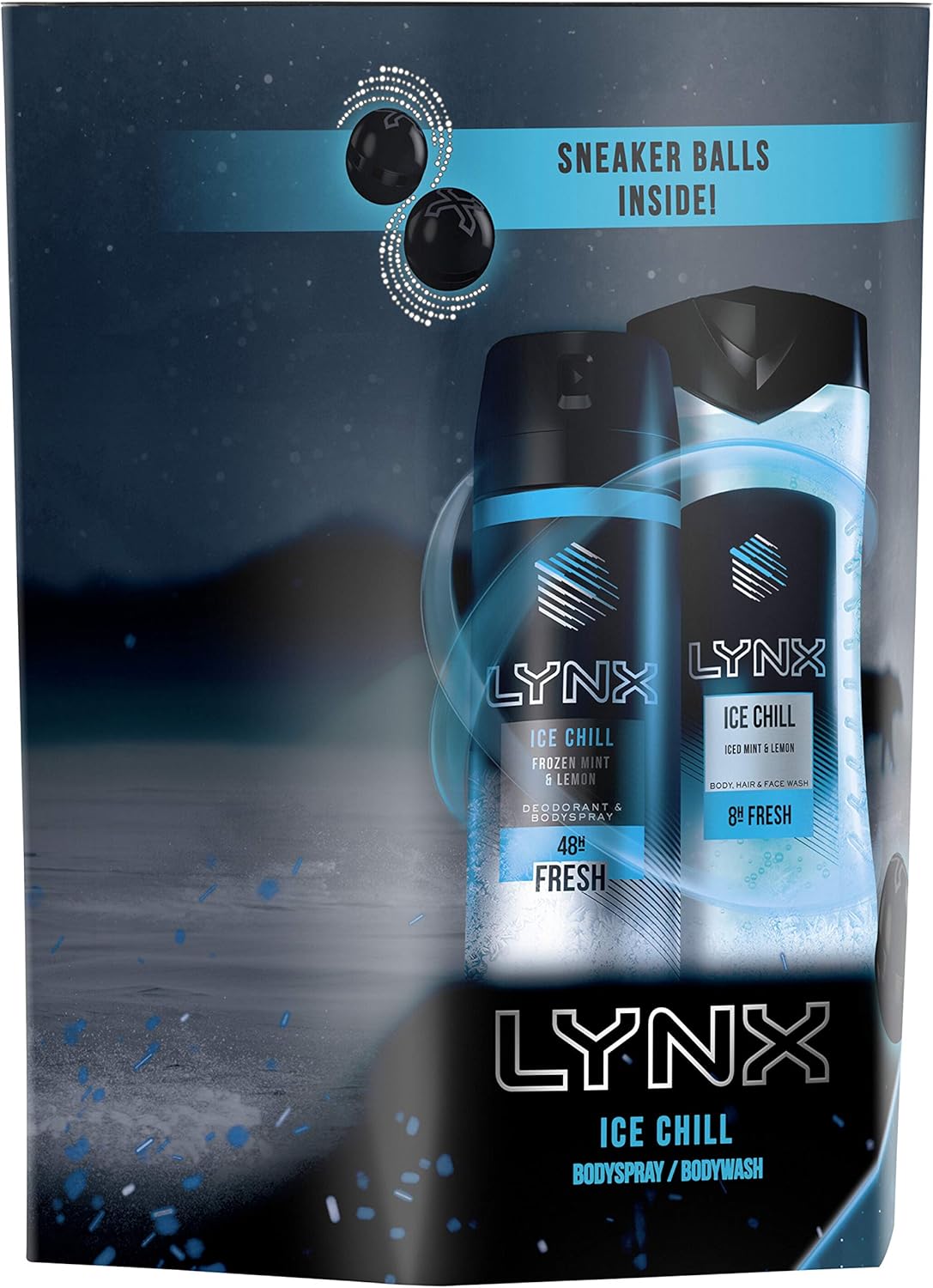 Lynx Ice Chill Gift Set For Men, Boys And Teenagers, Duo Pack With Shoe deodorizer Balls, Shower Gel And Deodorant Body Spray, eco friendly packaging - Image 4