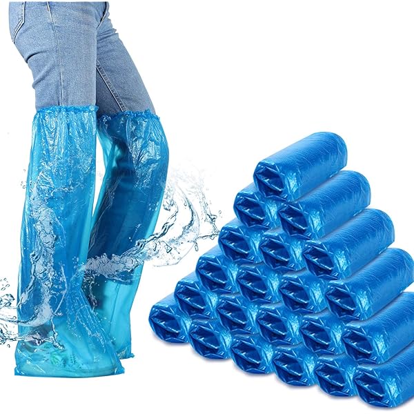 Hazmat Suits Disposable 100 Pairs Disposable Shoe Boot Covers PE
