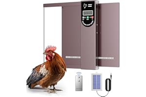 SOLARCLUCK Automatic Chicken Coop Door Solar - Full Aluminum with Intelligent Anti-Pinch Induction, Multiple Control Modes and Solar-Powered