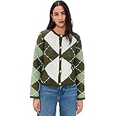 English Factory Women's Argyle Cardigan