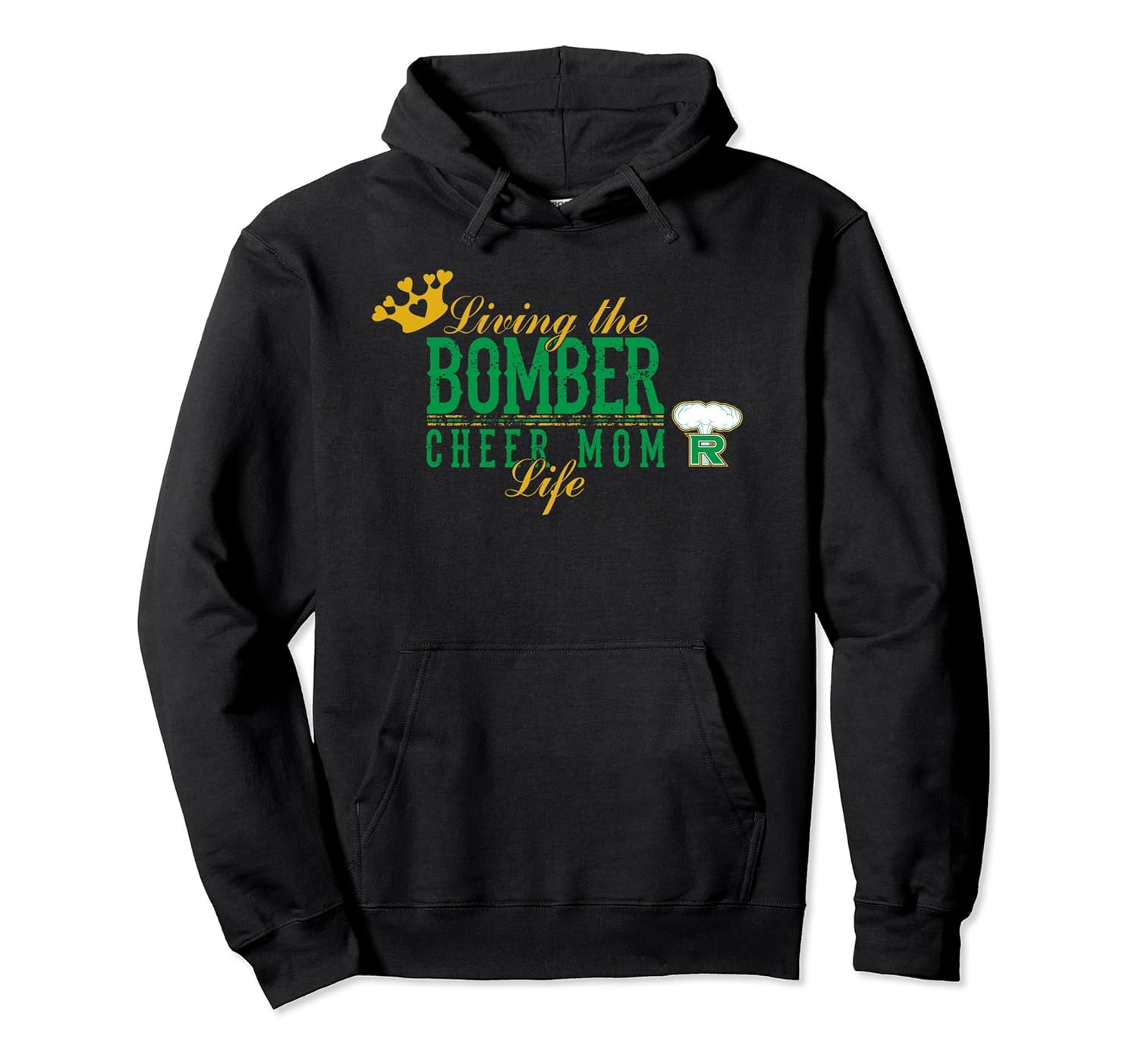 Living The Bomber Cheer Mom Life Hoodie-Rose