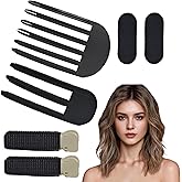 TIME&TRAVE 6Pcs Volumizing Hair Clips - Hair Volume Clips for Fluffy Bangs, Spong Bun Updo Volumizing Hair Root Clips - Plast