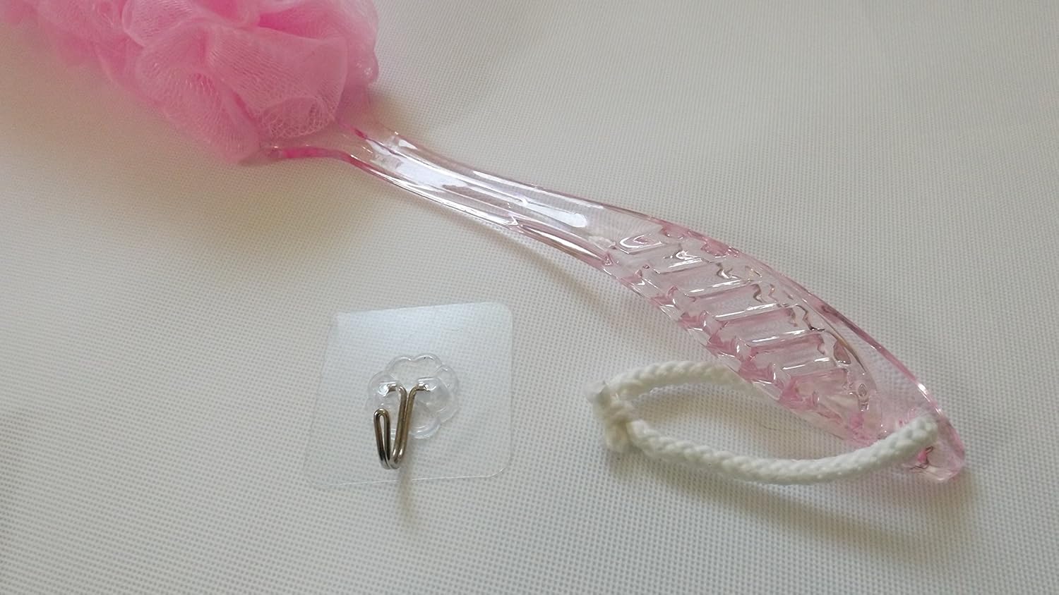 Mesh Puff Bath Sponge Body Soft Brush Crystal Handle for Seniors Elder Elderly Disabled Patients Pregnant Maternity Ladies Grandma (Pink) : Beauty