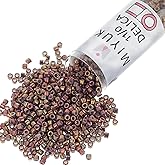 Miyuki Delica Seed Beads – Size 11/0 (1.6 mm), DB1010, Metallic Gold Luster AB, 7.2 g, Approx. 1440 Beads, Made in Japan