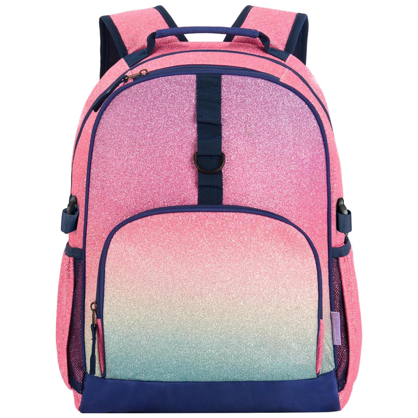 Photo 1 of Choco Mocha Glitter Backpack for Girls, Elementary School Backpack for Girls Ages 6-8 Kids Kindergarten Backpack Bookbag 17 Inch with Chest Strap,