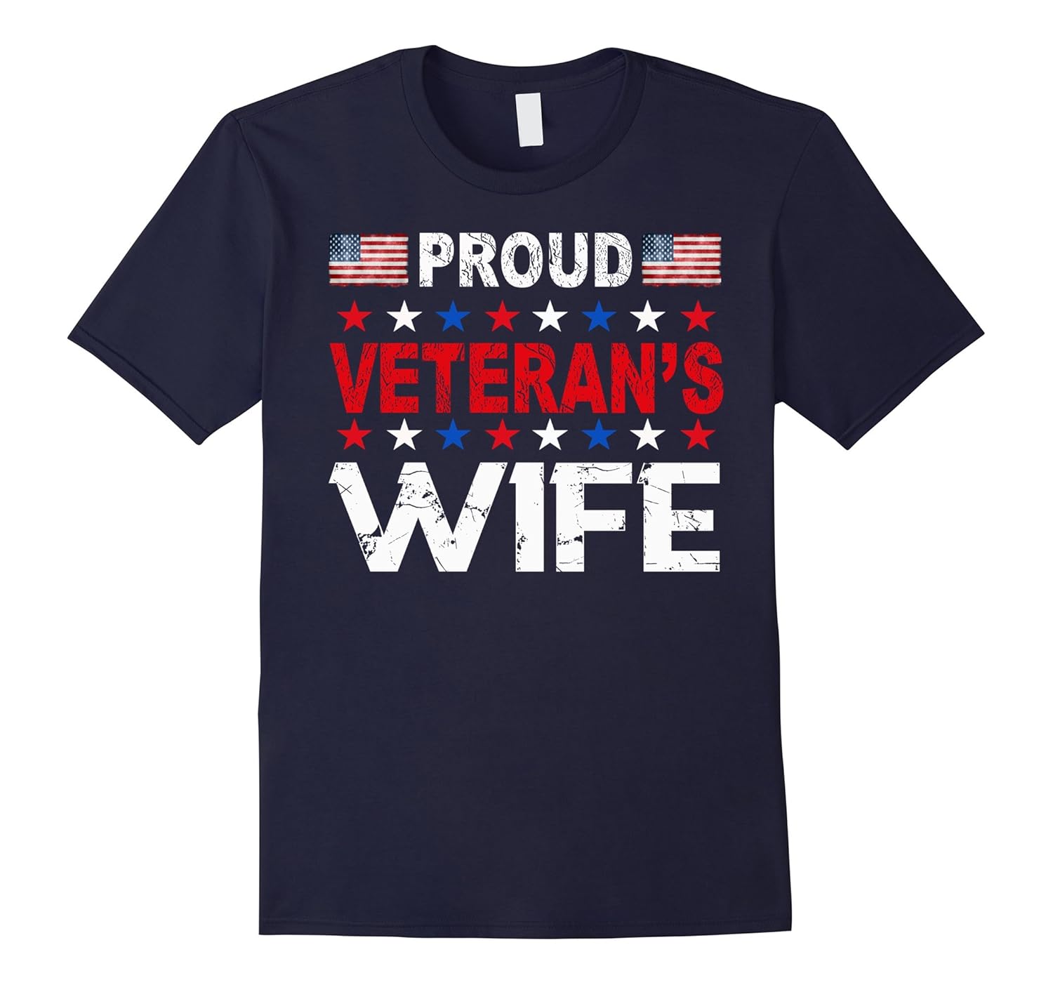 Women's Proud Wife of a Veteran Patriotic Funny T-shirt-Rose