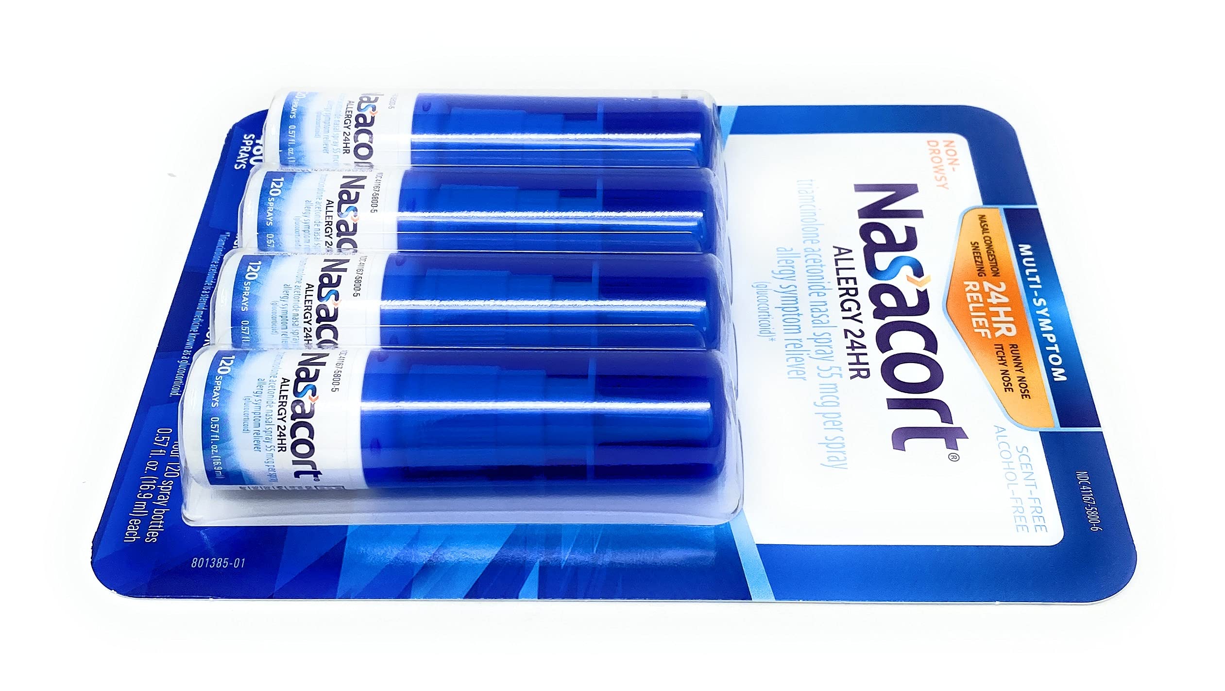 Nasacort Allergy 24 Hour, 0.57 Fluid Ounce, ApMpGI 4 Pack (120 Sprays/Pack)