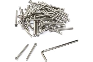 iexcell 50 Pcs M3 x 35 Stainless Steel 304 Hex Socket Button Head Cap Screws Bolts Kit, Thread Pitch 0.5 mm