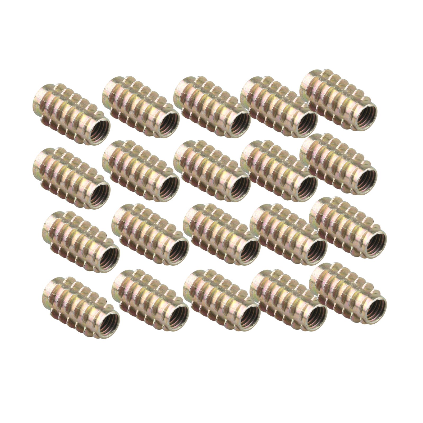 HALJIA 20 PCS M8 x 25MM Insert Nut Wood Furniture Thread Screws Flange Hex Socket Fasteners for Beds Wardrobe Cabinet Crib