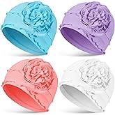 JenPen 4 Pcs Cotton Chemo Turban Headwear for Women Soft Cancer Head Scarf Hats Elastic Covers Wraps for Women's Hair