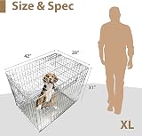 Ellie-Bo Silver Standard XL 42-Inch Folding 2-Door Dog Cage Crate view 6