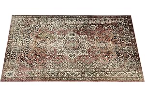 DRUM N BASE DRUMnBASE Vintage Persian Style Stage Rug, Non Slip Waterproof Rug for Stage or Studio Use to Reduce Vibrations, Classic Worn, 4.26 FT X 3 FT