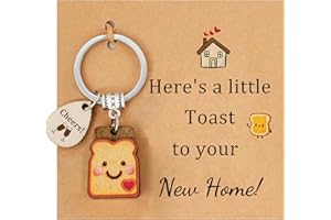 PEALICIOUS New Beginnings Gifts for Women Toast Keychain, Coworker Leaving Gifts for Next Chapter, Engagement Party Presents with Chram for Newly Engaged, Housewarming Present for Homeowner First Home