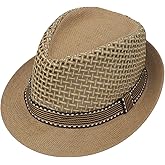 Summer Straw Fedora Hats for Men Trilby Beach Sun Hat Short Brim Wool Felt Panama Cap