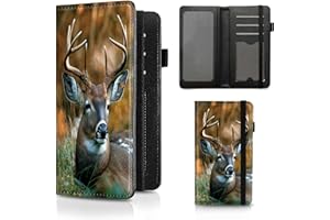 BEOTIWAD Checkbook Cover Whitetail Deer Pattern Premium Leather Check Book Holder Wallet with RFID Blocking Function for Men and Women