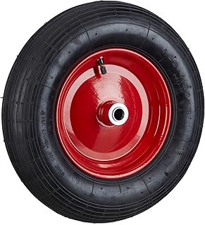 Relaxdays Schubkarrenrad 4.00-8 Luftreifen schwarz-rot
