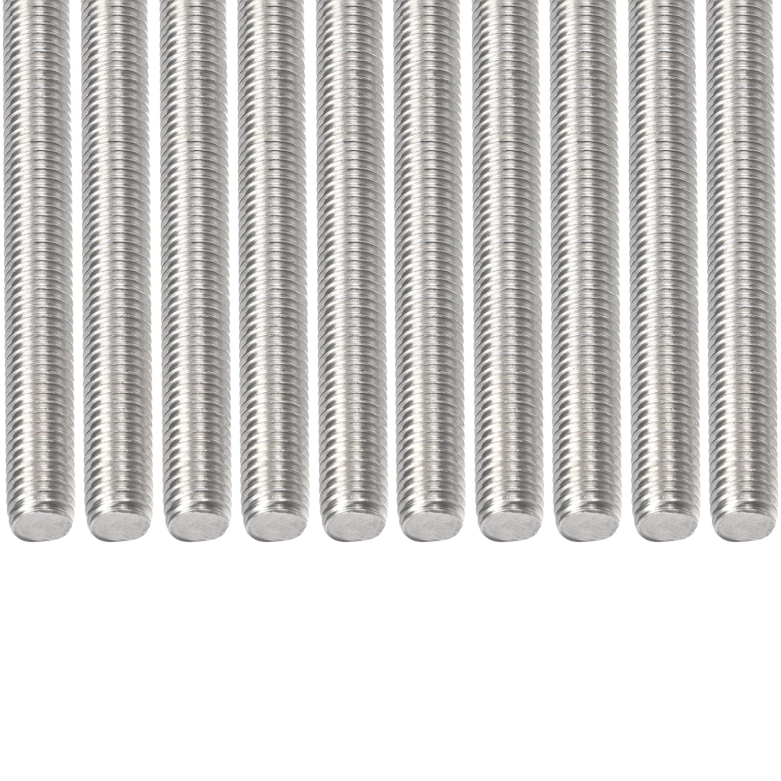 DTGN M8x1.25x120mm(DxPxL) Fully Threaded Rod - 12Pack - Good for Machinery - 304 Stainless Steel Right Hand Thread Rods Bar Studs - Silver