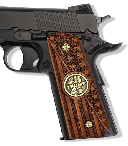 Amazon.com : URAY 1911 Wood Grips with 45-47 Trump Medallion and