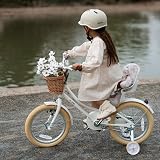 Glerc 14 Inch Kids Bike White with Basket Stabilisers Bell 3-5 Years view 6