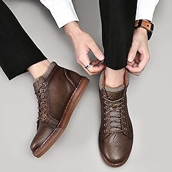 Men's Casual Oxford Sneaker Boots - Embossed Leaf