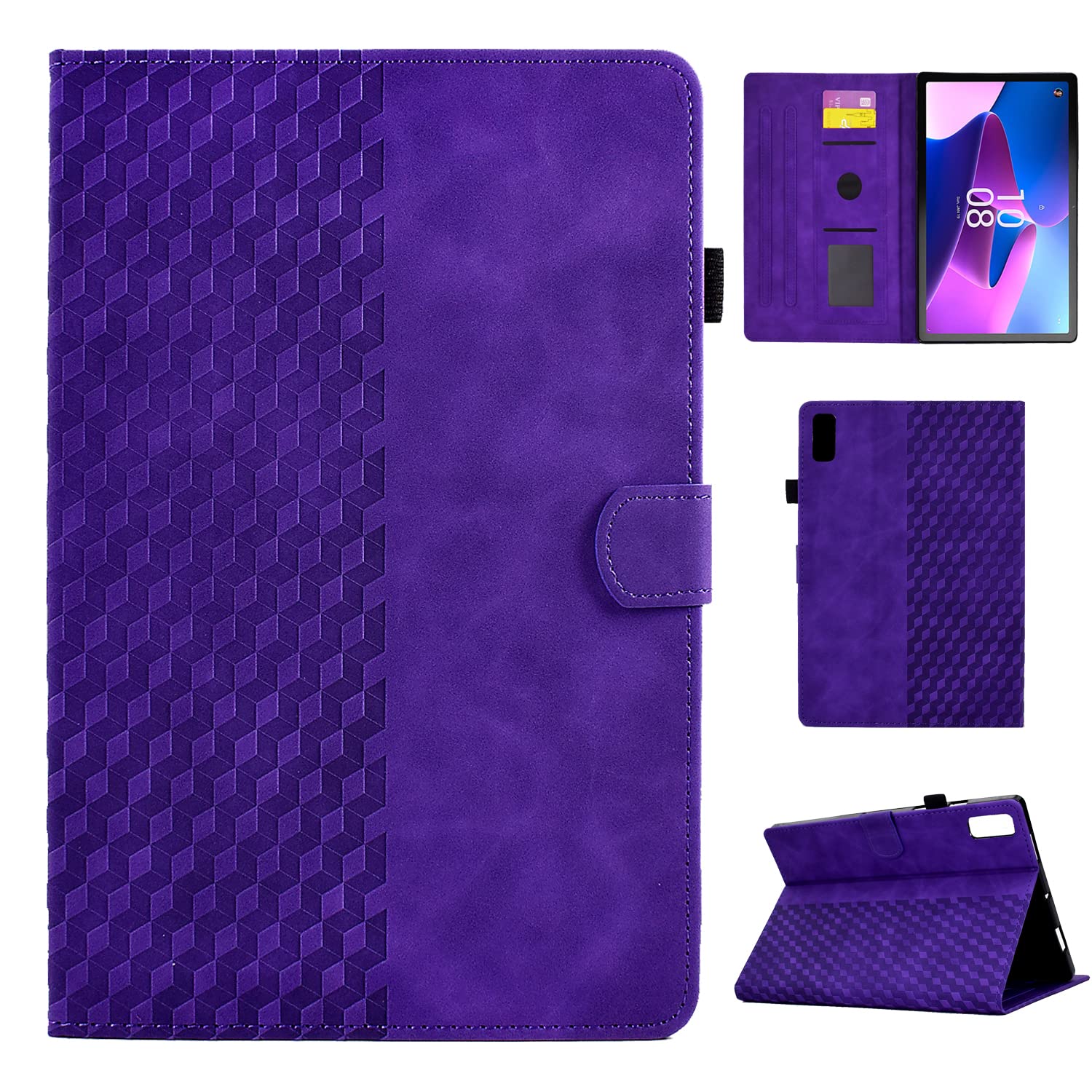CASAFUNY Case for Lenovo Tab P11 2nd Gen 11.5 Inch, PU Leather Tablet Case TB350FU/TB350XU Multi-Angle Stand Cover Case with Auto Sleep/Wake for Lenovo Tab P11 (2nd Gen) 20222, Purple
