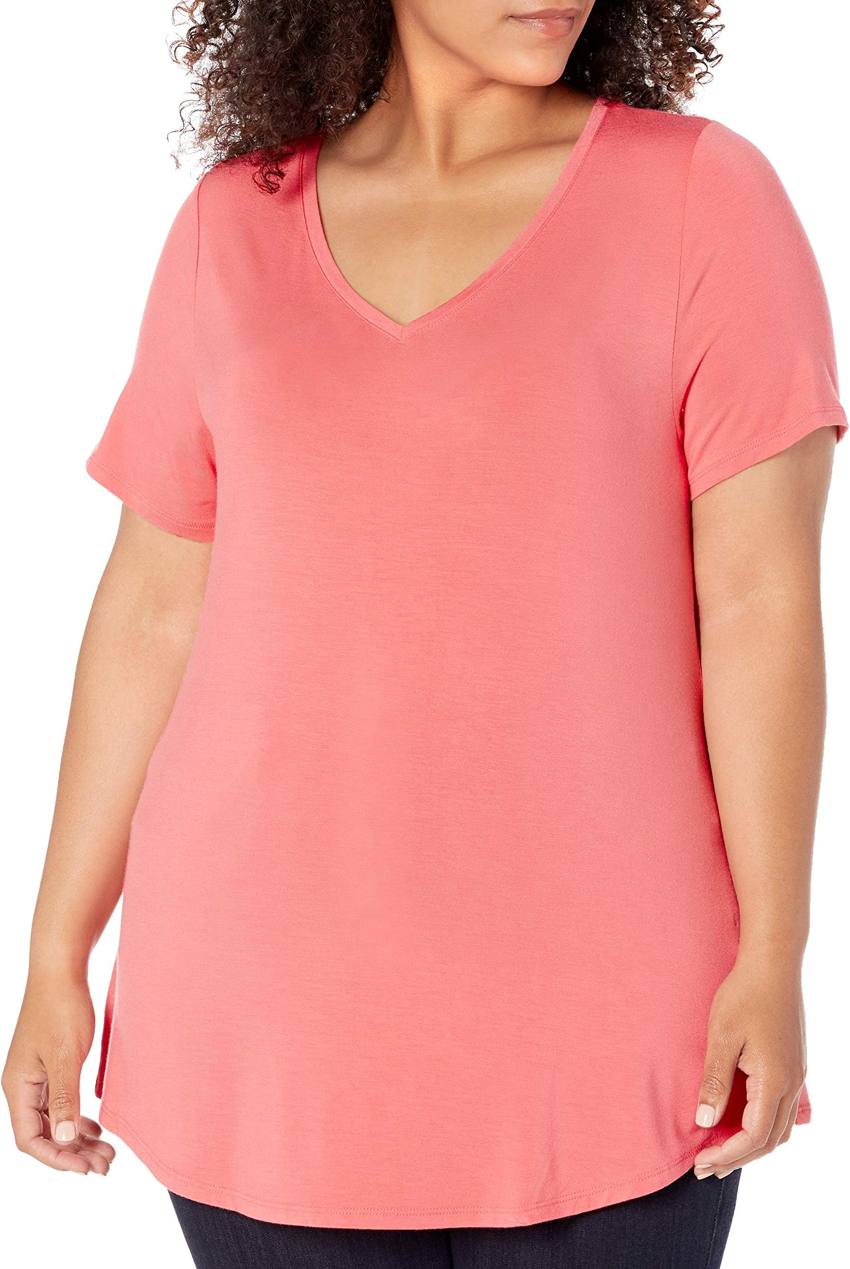 Women's Plus Size Short-Sleeve V-Neck Tunic