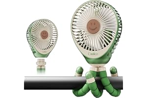 COOLICE Stroller Fan Clip on for Baby, 30Hrs Removable Fan for Strollers and Car Seat, 3 Speeds Baby Stroller Fans, Rechargeable Portable Fans for Strollers with Flexible Tripod for Beach, Hiking and Camping