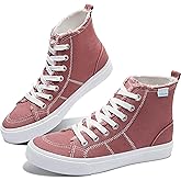 Obtaom Womens/Mens high top Canvas Shoes Play mid Calf Fashion Sneaker Casual lace up hi top Washed Canvas Shoes