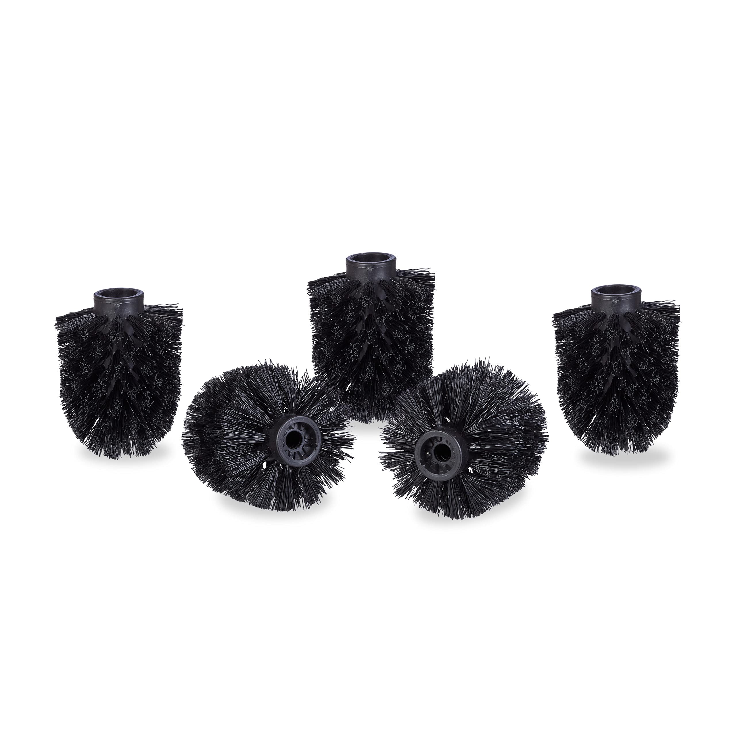 Relaxdays Toilet brush head in a set of 5, loose toilet brushes 9.5 mm thread, replacement brush head diameter 7 cm, black
