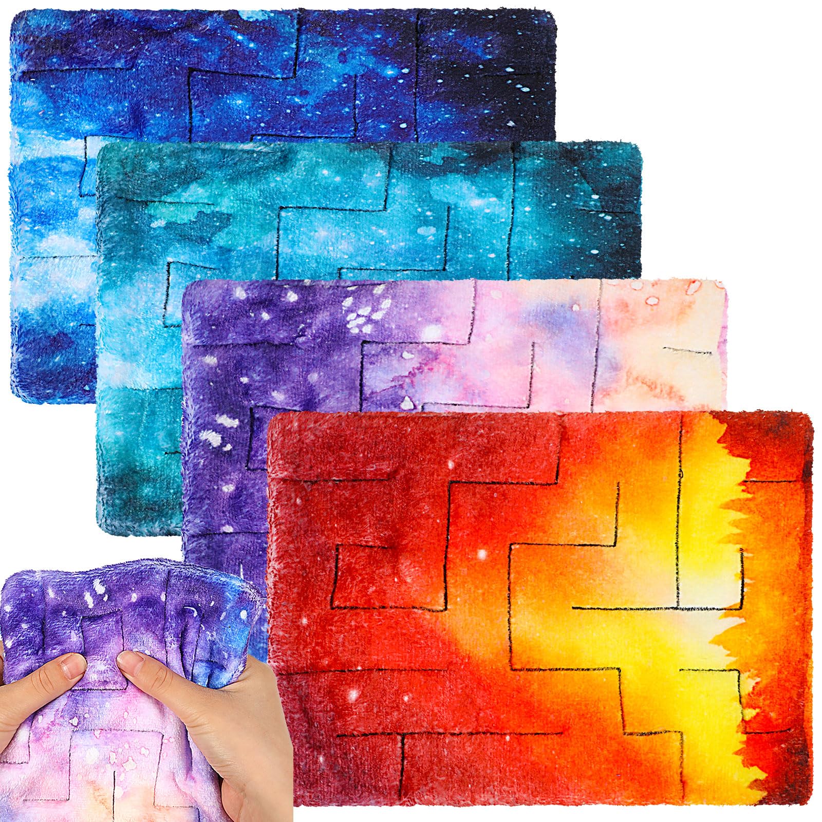 Photo 1 of 4 Pcs Marble Maze Mat Sensory Fidget Stress Relief Toys Calming Sensory Mat Anxiety Relief Fabric Toys for Teens School Home Reduce Stress(Starry Sky,8.66 x 6.3 in)