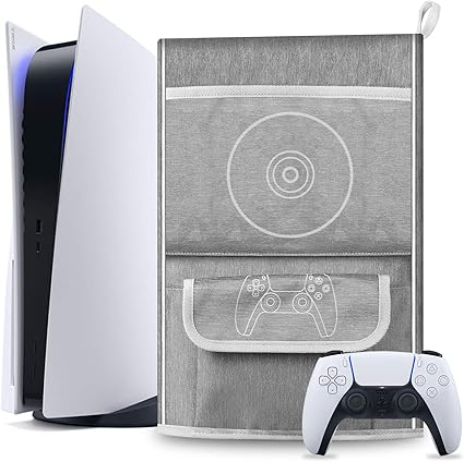 Amazon Co Jp Ps5本体保護 ダストカバー Playstation5 ソフト 収納12個のゲームcd プレステ5 本体梅雨の時期防湿保護カバー プレイステーション5 ほこり防止多機能収納バッグ グレー ゲーム
