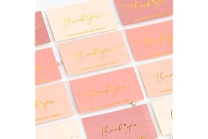 Crisky 150 PCS 4 Assorted 300 Gsm Thick Board Grey Pink Thank You Card for Supporting My Small Business Card