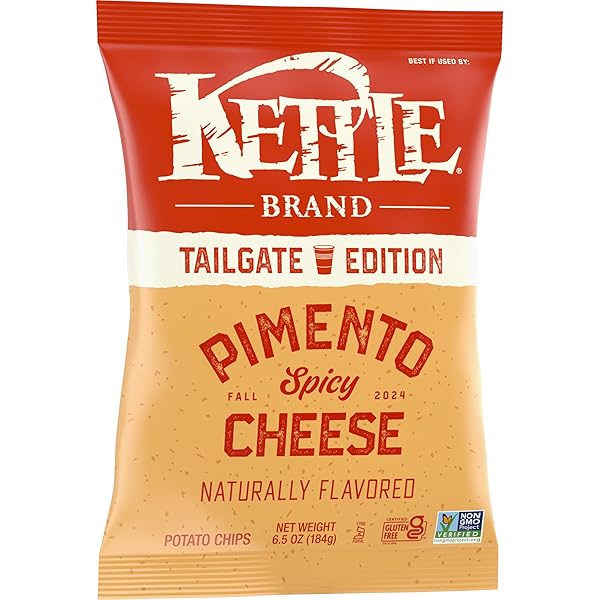 KETTLE BRAND SPICY PIMENTO CHEESE FLAVORED POTATO CHIPS, 6.5 OZ BAG