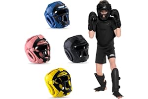 Elite Sports Best Kids Boxing Headgear Youth Wrestling Headgear for Age 4 to 13 Year MMA Kickboxing Muay Thai BJJ Karate Head Guard for Boys Girls (Black)