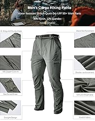 Men's Hiking Tactical Cargo Work Pants Quick Dry